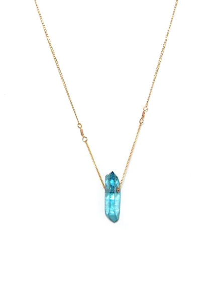 aqua aura quartz // gold