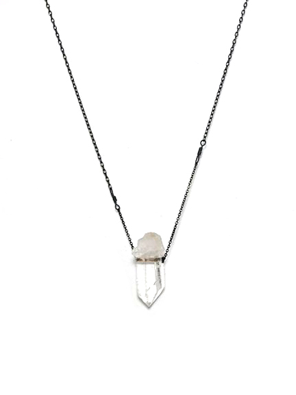 clear quartz // oxidized